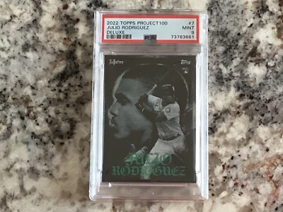 JULIO RODRIGUEZ PSA 9 2022 Topps Project 100 DELUXE 051/100 ROOKIE CARD #7 RC - Image 1 of 3