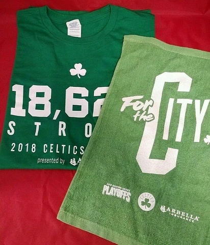 Boston Celtics 2018 NBA Playoffs St Patrick's Day XL T-Shirt & Rally Towel Combo Cover
