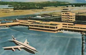 Portland International Air Terminal DC8 Jet Airliner Oregon Postcard K260 - Picture 1 of 2