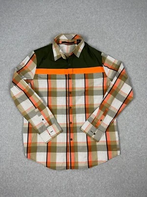 Camisa Sean John Para Hombres 2XL Naranja A Cuadros Manga Larga Abotonada Hip Hop Rap Foto 1 de 4