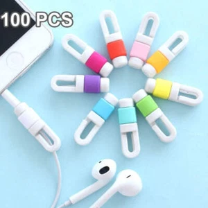 100 PCS Earphone Headphone Wire Cable Line Protective Cover Winder Cord Wrap Org - Afbeelding 1 van 7