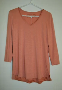 New! Anthropologie Pure + Gold Salmon Ribbon Long Sleeve Tunic Top S - Imagen 1 de 4