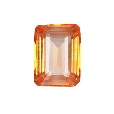 Brazil Orange Color Morganite Emerald Shape 16.00 Carat Created Loose Gemstone - Image 1 of 4