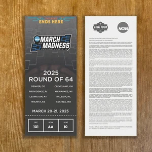 2025 NCAA Tournament Custom Ticket Stub Any Round & Seat March Madness Souvenir - Bild 1 von 7