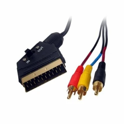 GP1584 Scart Zu 3 X Rca / Phono Audio/Video Vergoldet Kabel Umschaltbar 1.5 M - Bild 1 von 2