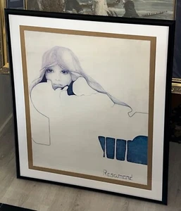 Christine Rosamond • Blue Ice • Lithograph Print Mat & Frame 29 x 35 inch - Picture 1 of 6