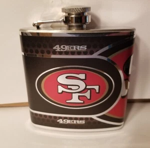 NFL San Francisco 49ers 6oz Hip Flask with Hi-Def Metallic Wrap - Picture 1 of 2