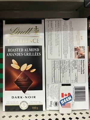 Barra de chocolate negro de almendra tostada Lindt EXCELLENCE, 100 G, caducidad: 2026/06 Foto 1 de 4