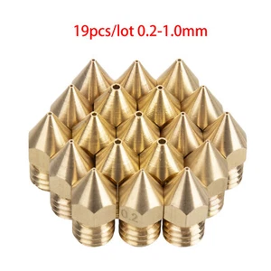 19pcs/lot MK8 Extruder Nozzle 0.2 0.4 0.5 0.6 0.8 1.0mm For Makerbot 3D Printer - Picture 1 of 5