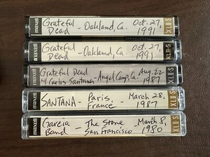 Vintage LIVE Grateful Dead / Garcia Band / Santana Cassette Tapes - Lot of 5 - Picture 1 of 2