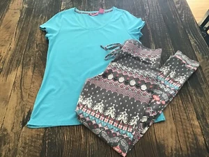Isaac Mizrahi New York Women’s Pajama Set: Top T-Shirt and Pajama Bottom Size S - Picture 1 of 12