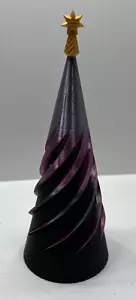 3D Printed Christmas Tree Spiral Desk Toy Endless Swirling Tree - Purple Black - Picture 1 of 8