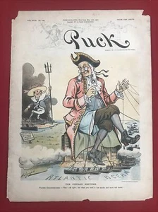 Puck Magazine Cover May 15 1901 Knickerbocker Commerce Neptune Chicago - Foto 1 di 2