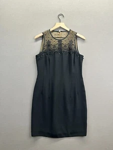 Donna Morgan Womens Black Sheath Dress Scoop Neck Sleeveless Size 10 - Picture 1 of 9