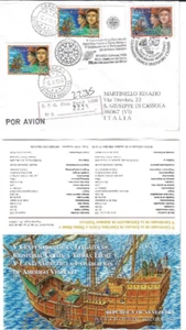 Venezuela: 1998; Scott 1595+Italy 2252, joint set, registered cover EBVC085 - Picture 1 of 2