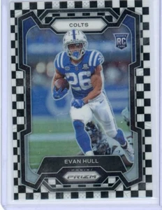 2023 Panini Prizm Evan Hull Rookie Black & White Checkerboard RC #344 Colts - Picture 1 of 2