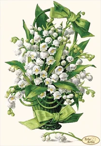 DIY Perlenstickerei Set Ein Korb Maiglöckchen Blume Dekor Handwerk - Bild 1 von 11