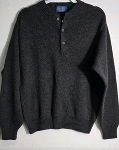 Pendleton Mens 100% Pure Virgin Wool 3 Button Sweater M - Picture 1 of 8