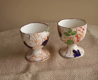 Vintage Royal Cauldon England Bittersweet Chintz PAIR Egg Cups RARE! - Image 1 of 4