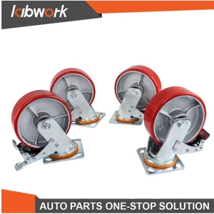 Labwork 4 Pack 6 Inch Heavy Duty Swivel Plate Total Lock Brake Caster Wheels - Bild 1 von 15