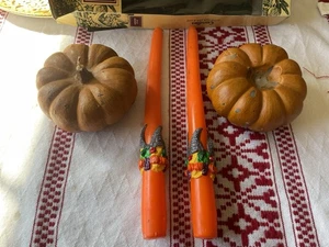DE COLECCIÓN MEZCLA Acción de Gracias Otoño 2 Velas Cónicas y 2 Juego de Calabaza Redonda, Otoño Otoño - Imagen 1 de 6