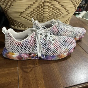 NoBull Diamond Mesh Shoes Womens Size 11 White Succulent Floral Running Sneakers - Picture 1 of 9