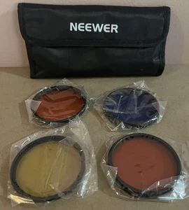 Neewer 58MM Full Color Lens Filter Set - 4 Lens Filters Plus Carrying Case - New - Picture 1 of 7