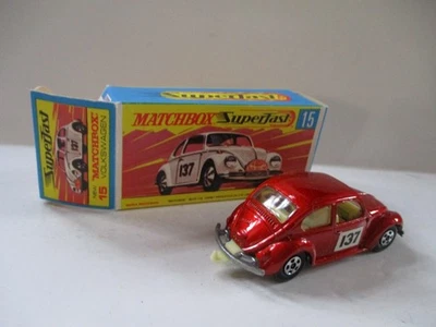 Matchbox Lesney Superfast SF15 Volkswagen 1500 - Carrocería roja metálica, en caja Foto 1 de 3