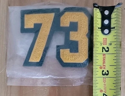 Vintage Black & Yellow 7 & 3 Letterman Jacket Embroidered Patches - Image 1 of 4