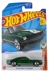 Hot Wheels 2022 Muscle Mania • '65 Mustang 2+2 Fastback • Ivy Green Diecast Car - Picture 1 of 2