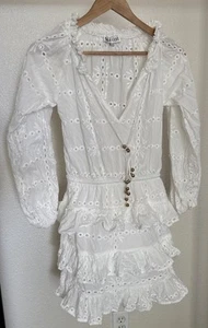 Sabo Luxe Cotton 100% White Mini Dress Size XS - Picture 1 of 11