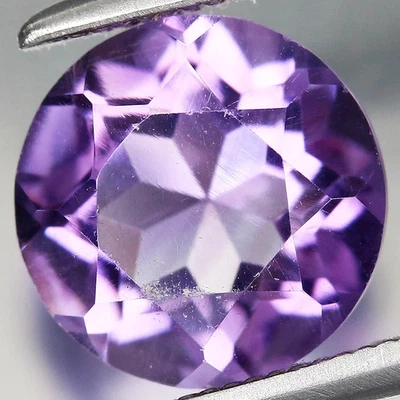 Piedra preciosa de amatista púrpura lavanda natural redonda de 8 mm sin tratar de 1,80 quilates de ancho, Urugua Foto 1 de 4