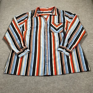 Blusa donna con bottoni completa Notation 1X multicolore a righe manica lunga - Foto 1 di 8