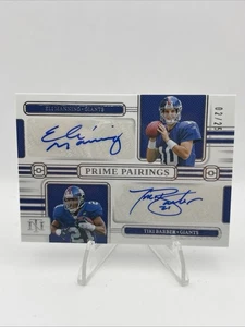 2024 National Treasures Prime Pairings Eli Manning y Tiki Barber/25 Autos -F - Imagen 1 de 2