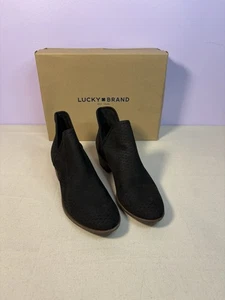 Lucky Brand LK-Baley Black Leather Booties Sz 8M w/Box - Picture 1 of 8