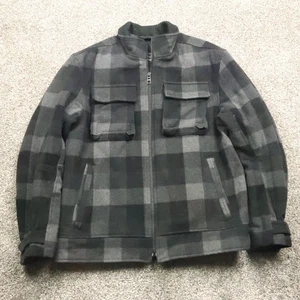 GAP Jacket Men's Large  Bomber Plaid Wool Blend Full Zip Lined Winter Coat - Picture 1 of 11