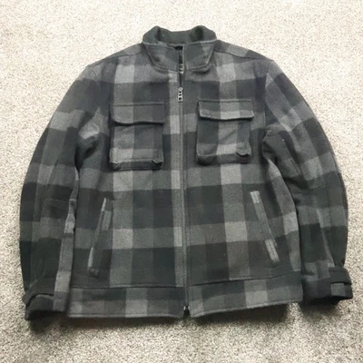 GAP Jacket Men's Large  Bomber Plaid Wool Blend Full Zip Lined Winter Coat - Image 1 of 4