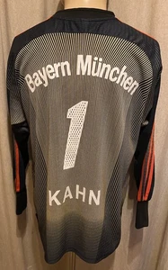 FC Bayern München Original Adidas Torwart Trikot 2003/04 + Nr.1 Kahn Gr.S- M TOP - Bild 1 von 15