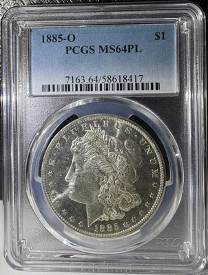 1885-O Proof-Like $1 Morgan Silver Dollar PCGS MS 64 PL (417) - Image 1 of 2