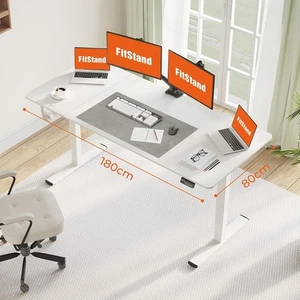 FitStand FQ1 180 × 80 cm Electric Standing Desk BLACK FRAME, WHITE TOP - Picture 1 of 22