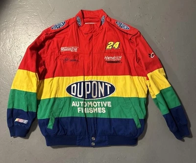 Chaqueta Nascar Arco Iris Jeff Gordon Dupont Vintage Años 90 Talla XL Persecución Auténtica Foto 1 de 4