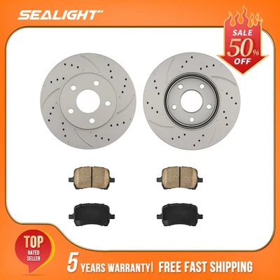 Rotores delanteros perforados y pastillas de cerámica para Chevrolet HHR 2006 2008-2010 2011 55122 Foto 1 de 4