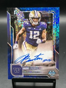 Bowman Chrome University Denzel Boston 2025 primer auto azul mini diamante/150 - Imagen 1 de 2