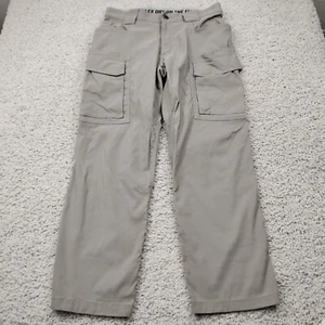 Duluth Pants Mens 32x30 Beige Cargo Flex Dry On The Fly Performance Outdoor A1 - Picture 1 of 14