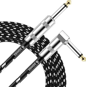 Donner 10ft Electric Guitar Cable 1/4" Instrument Cable Right Angle Cord Durable - Picture 1 of 8