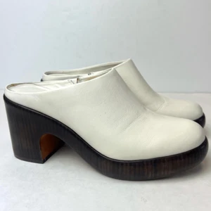 Vince Navina Leather Mule Clogs Milk White Sz 8 - Picture 1 of 11