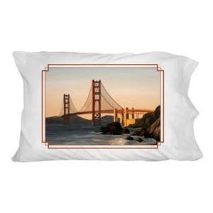 Funda de almohada ropa de cama novedosa Golden Gate Bridge San Francisco - Imagen 1 de 3
