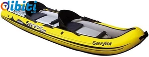 Kayak Mare Gonfiabile, Sit On Top, 2 Posti, Giallo Nero, 296 x 81 x 55 Cm - Foto 1 di 12