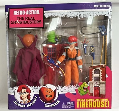 Mattel Retro Action Real Ghostbusters Janine Malnitz & Samhain 8" Figures Sealed - Image 1 of 2