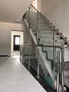 Treppengeländer Edelstahl VSG Glas Treppen Geländer MIT STATIK - Bild 1 von 3